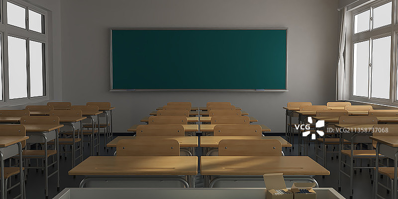 教室 3D场景图片素材