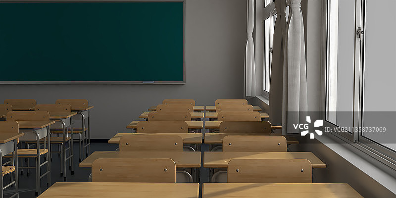 教室 3D场景图片素材