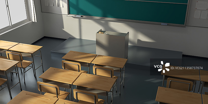 教室 3D场景图片素材