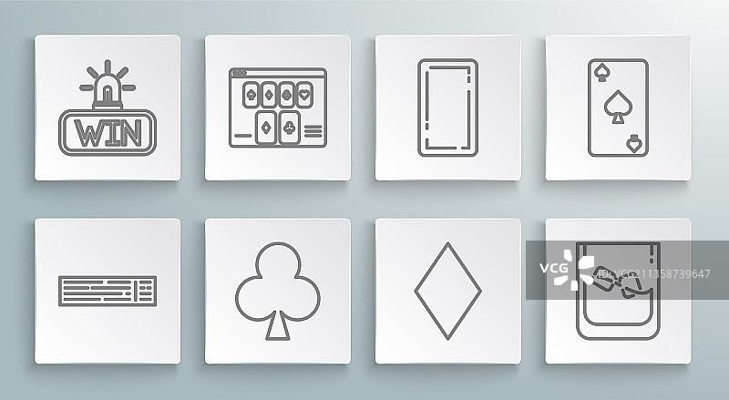 一组线条：在线扑克牌桌图片素材