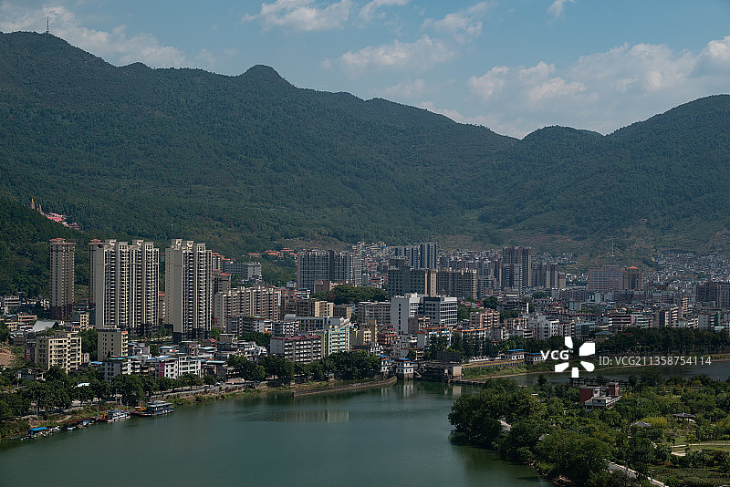 俯瞰阳山县图片素材