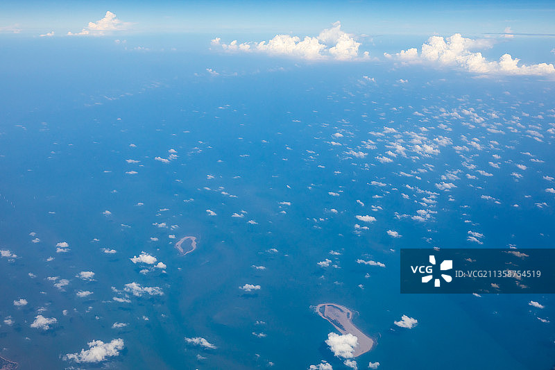 南海上空航拍图片素材