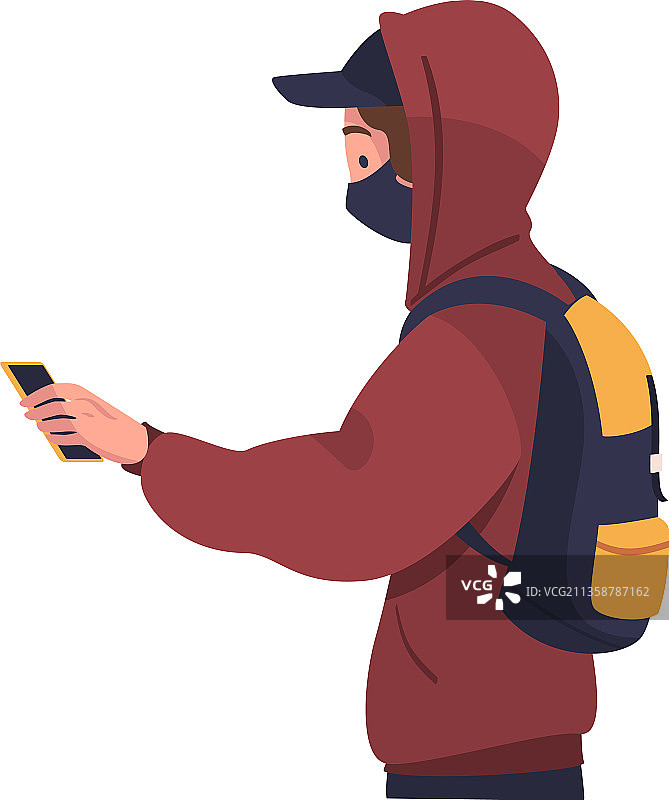 戴口罩使用非接触式支付的男人图片素材