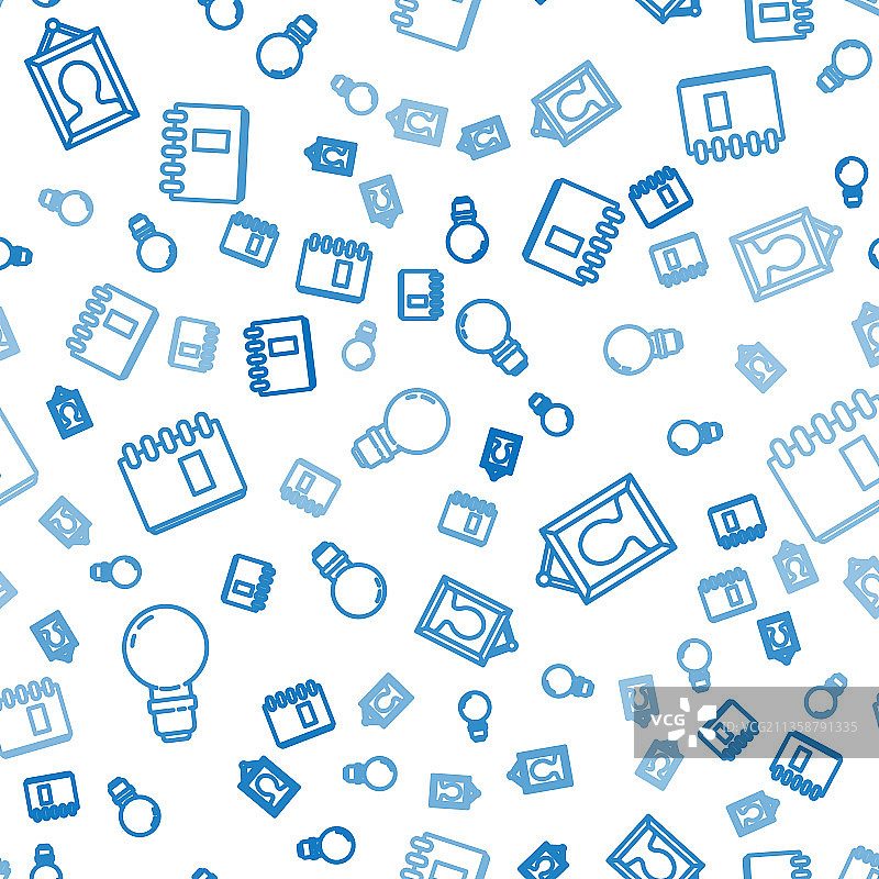 灯泡图案与螺旋笔记本图片素材