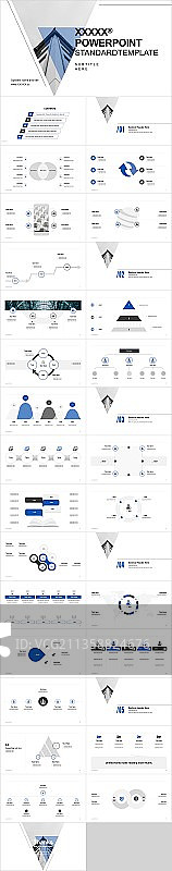 白色创意商务几何极简工作总结PPT案例图片素材