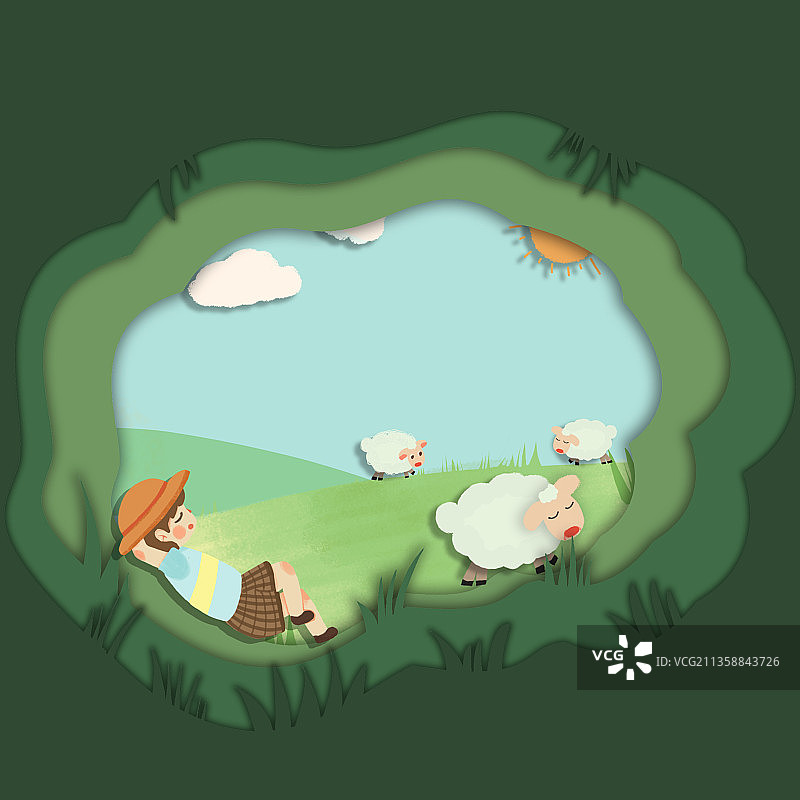 放羊的小孩图片素材