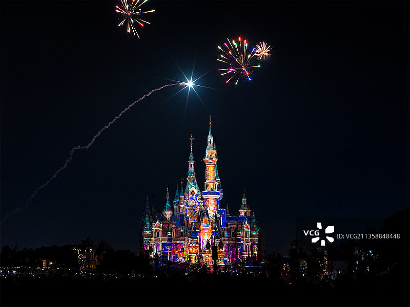 上海迪士尼烟花图片素材