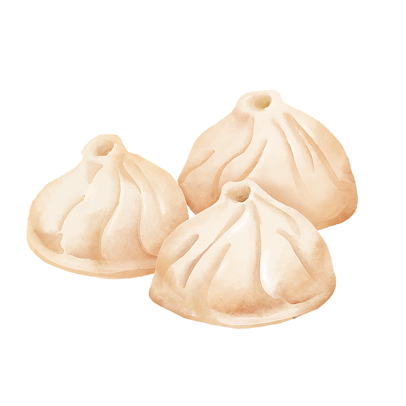 三只小笼包组合图片素材