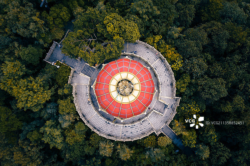 东莞，旗峰山，灯笼，旗峰公园，航拍图片素材
