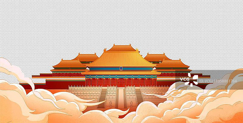 故宫插画建筑图片素材