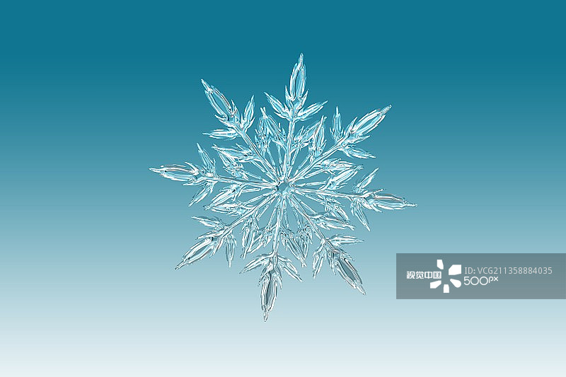 越南蓝色背景下的雪花特写图片素材