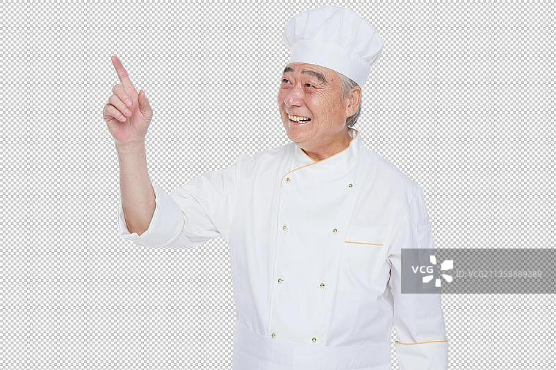 一个穿着厨师服的老年男人图片素材