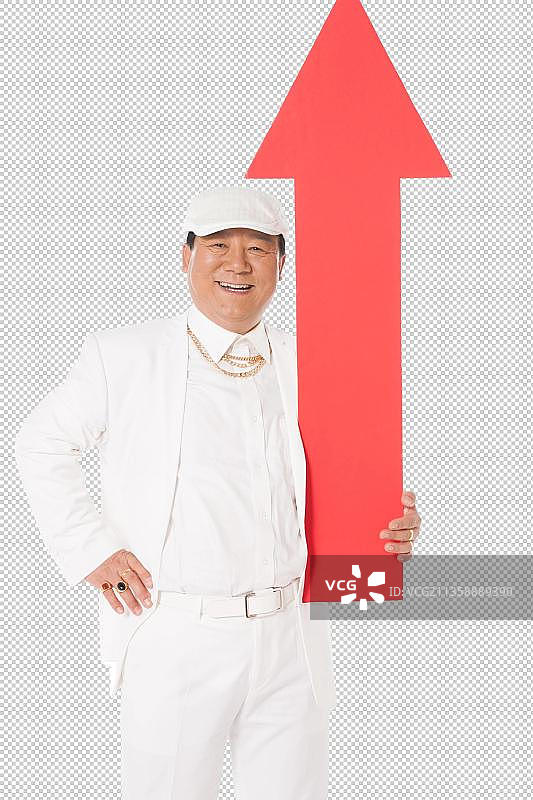 成功男人拿着箭头符号图片素材