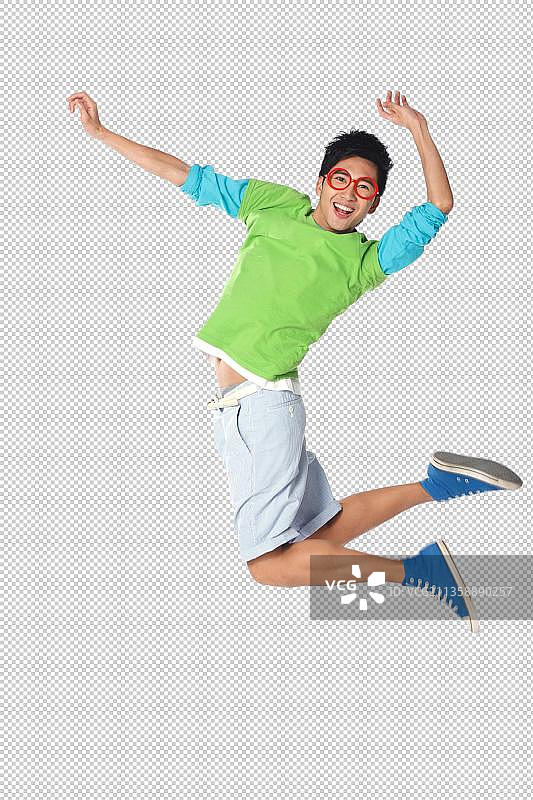 时尚活力的青年男孩跳跃图片素材