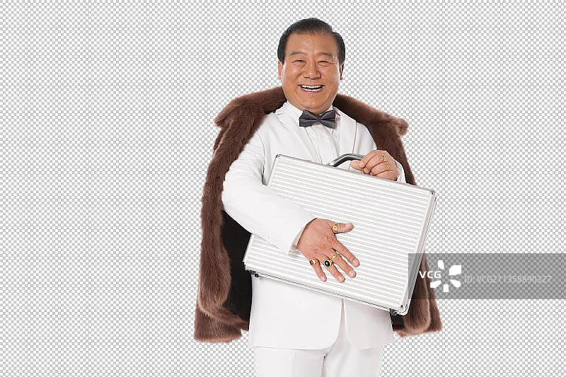 成功男人拿着手提箱图片素材