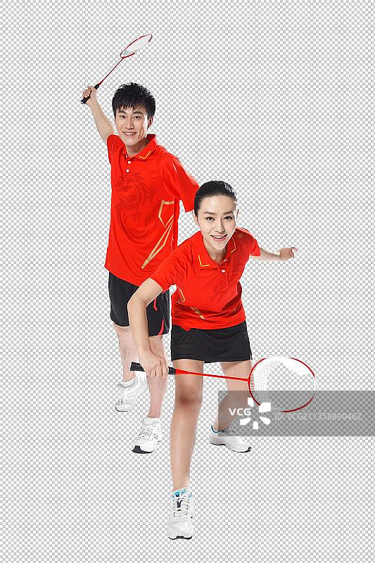 羽毛球双打运动员图片素材