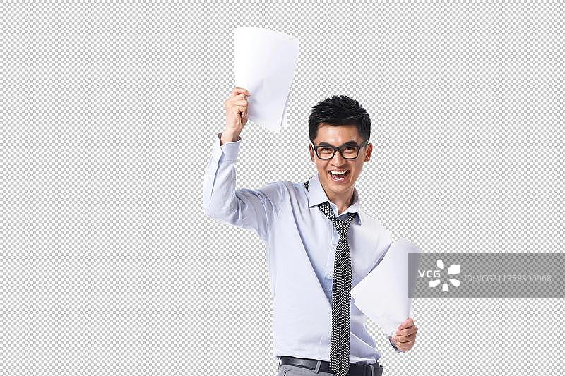商务男士拿着文件图片素材
