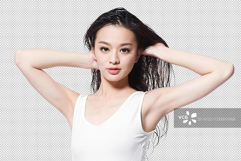 东方青年女人肖像图片素材