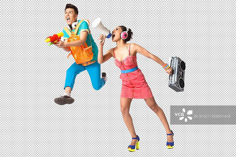 棚拍时尚青年男女图片素材