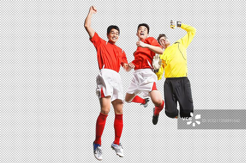 足球运动员跳跃图片素材