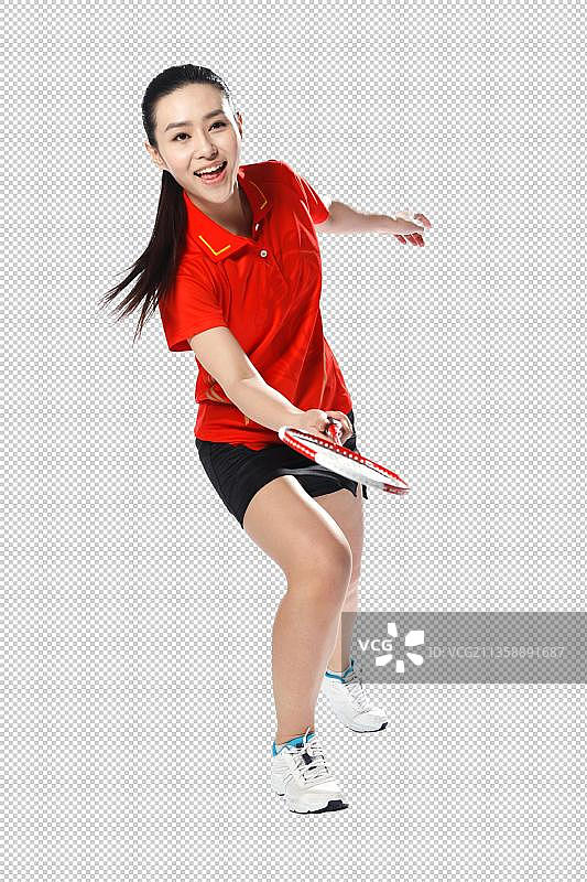 女运动员打羽毛球图片素材