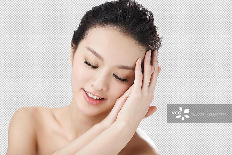 东方青年女人妆面图片素材