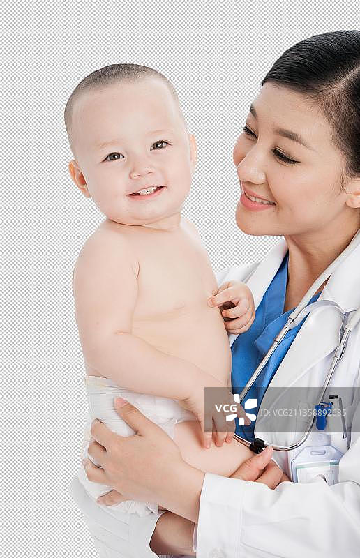 女医生抱着婴儿图片素材