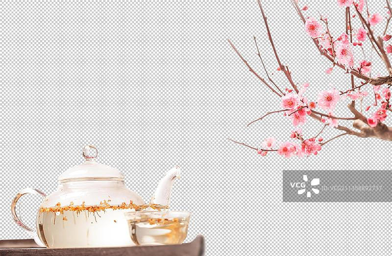 梅花与花茶图片素材
