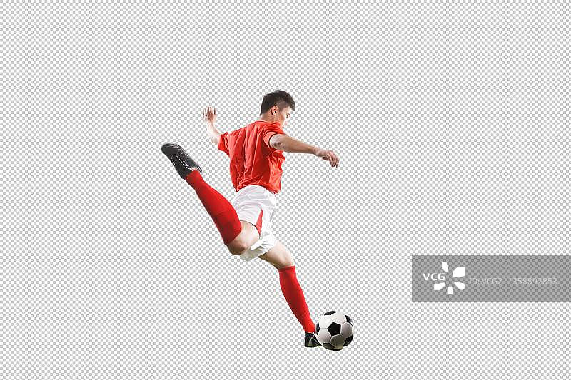 足球运动员踢球图片素材