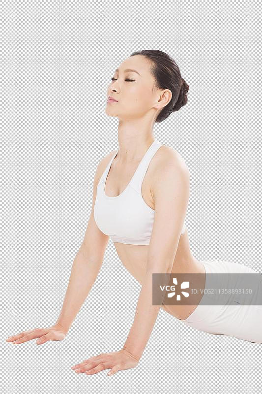 年轻女孩做瑜伽图片素材