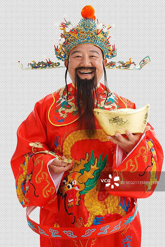 财神爷拿着金元宝图片素材