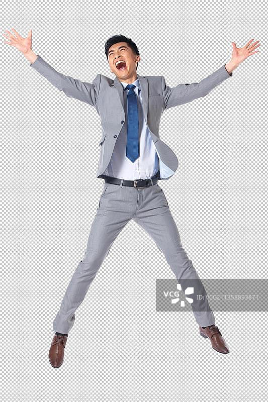商务男士跳跃图片素材