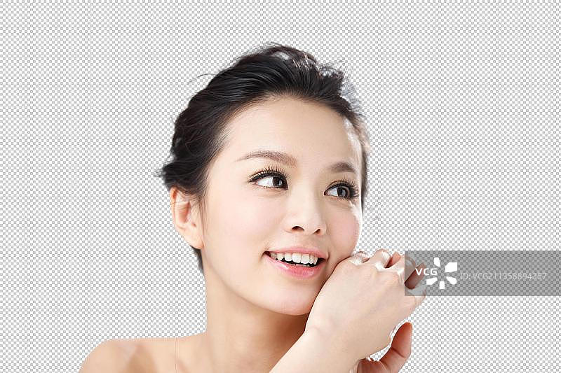 东方青年女人妆面图片素材