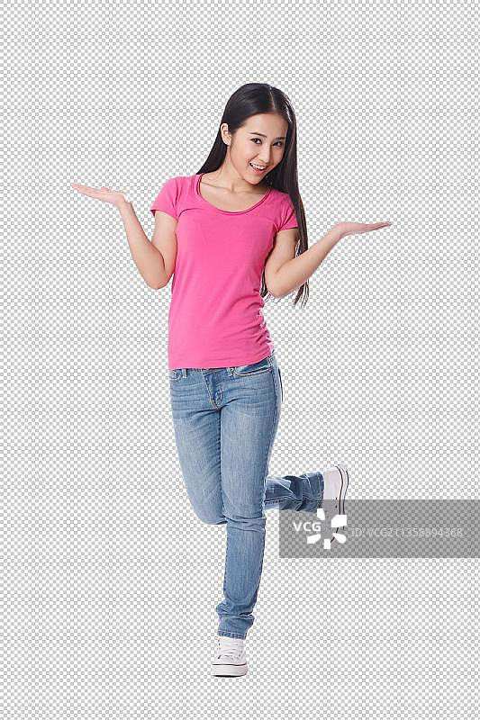 青春活力的年轻女孩图片素材