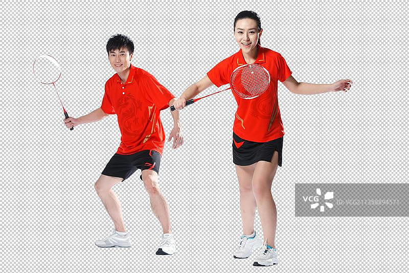 羽毛球双打运动员图片素材