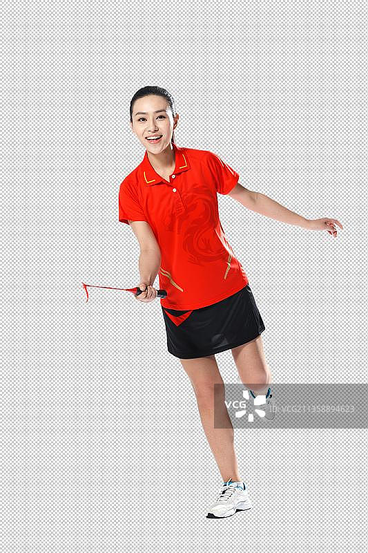 女运动员打羽毛球图片素材
