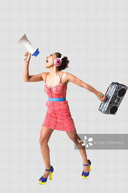 时尚女音乐人图片素材