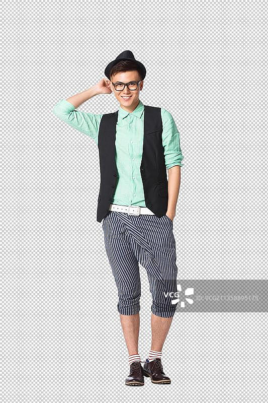 一个时尚的东方青年图片素材