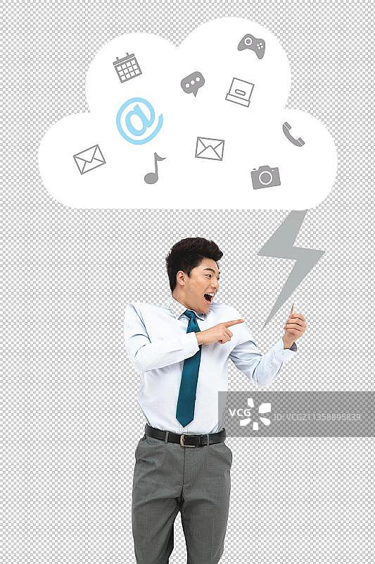 商务青年男人拿着手机图片素材