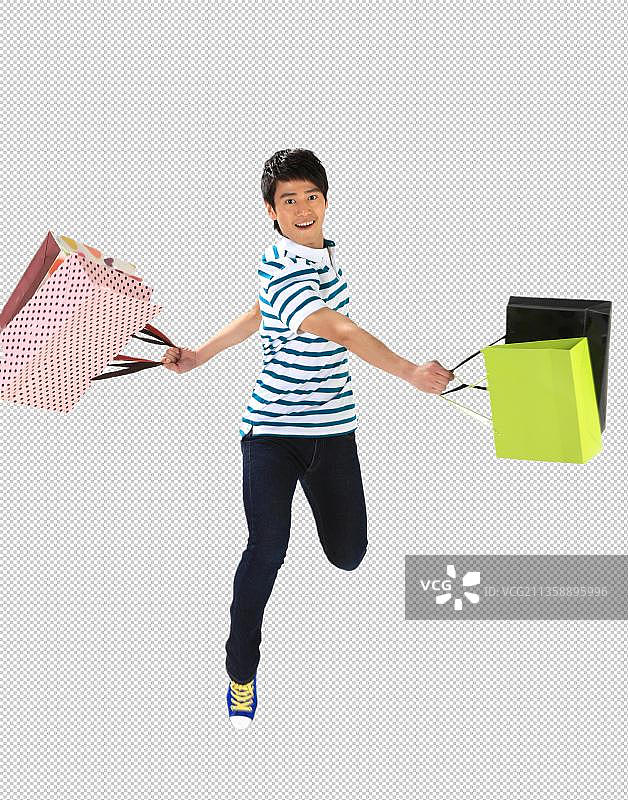 东方男人购物图片素材