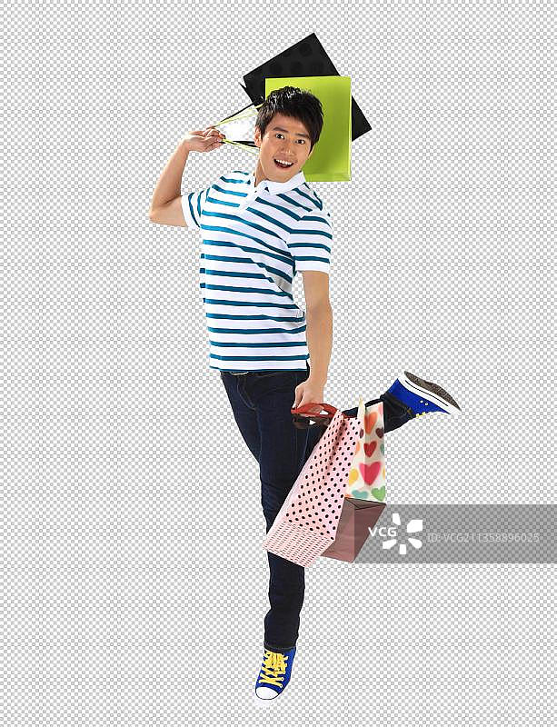 东方男人购物图片素材