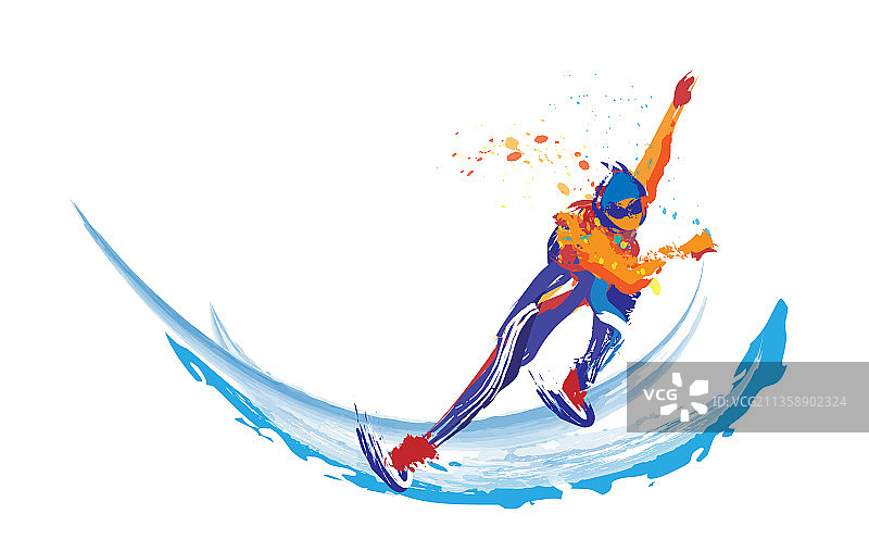 速度滑冰运动人图片素材