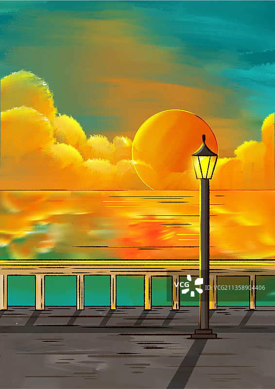 金茂湾日落图片素材