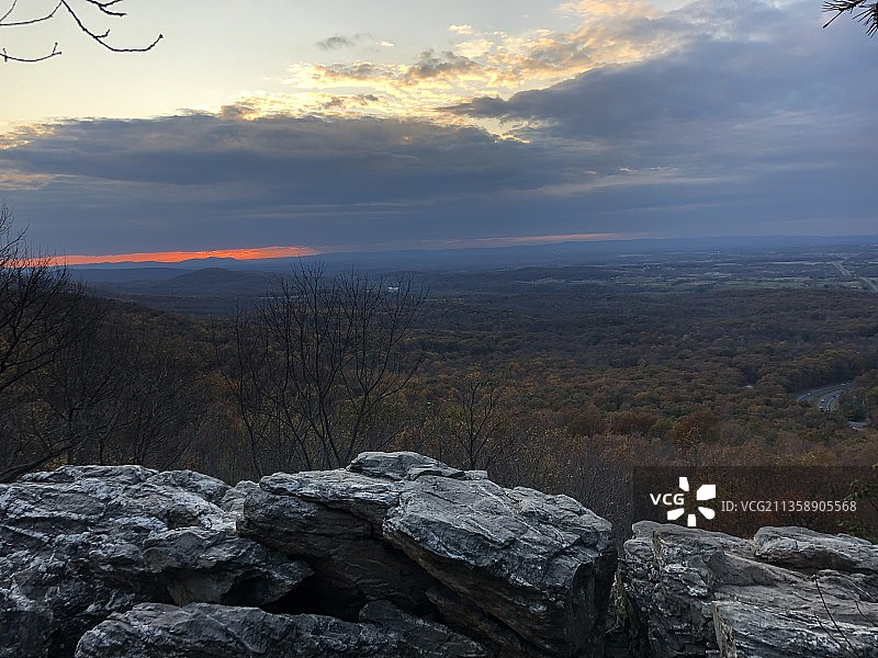 美国日落时分的风景图片素材