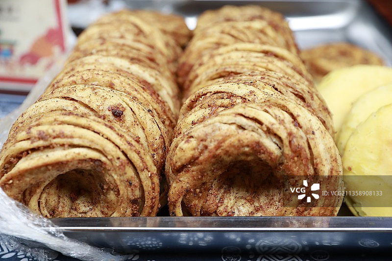 陕西宝鸡陇县油旋图片素材