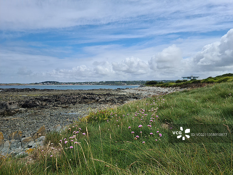 格恩西岛的壮丽海景图片素材