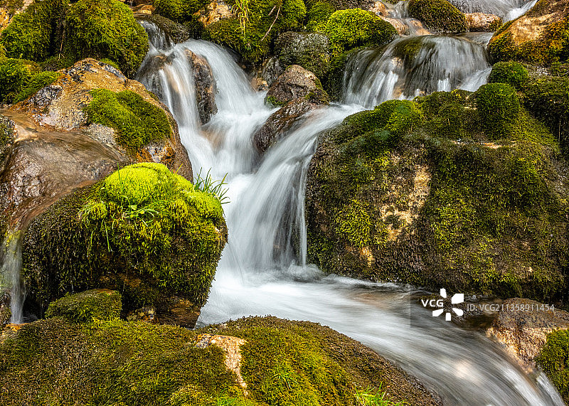 奥地利洛弗森林瀑布风景图片素材