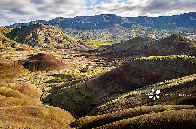 多云天空下的航拍景观图片素材