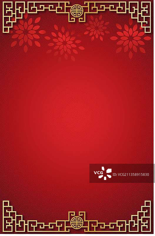 红色背景 金框图片素材