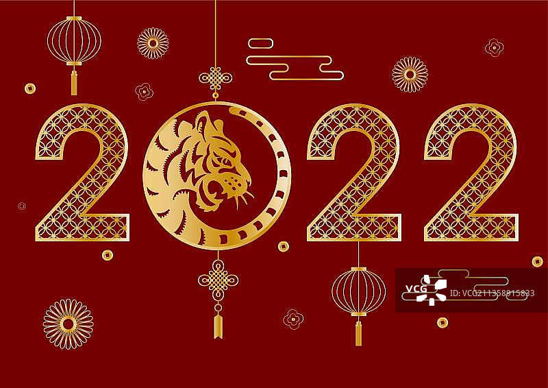 2022老虎红色图片素材
